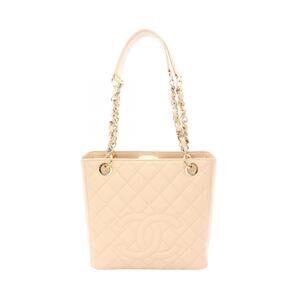 Chanel Matelasse PST Tote Bag Caviar Leather Grained Calfskin Beige